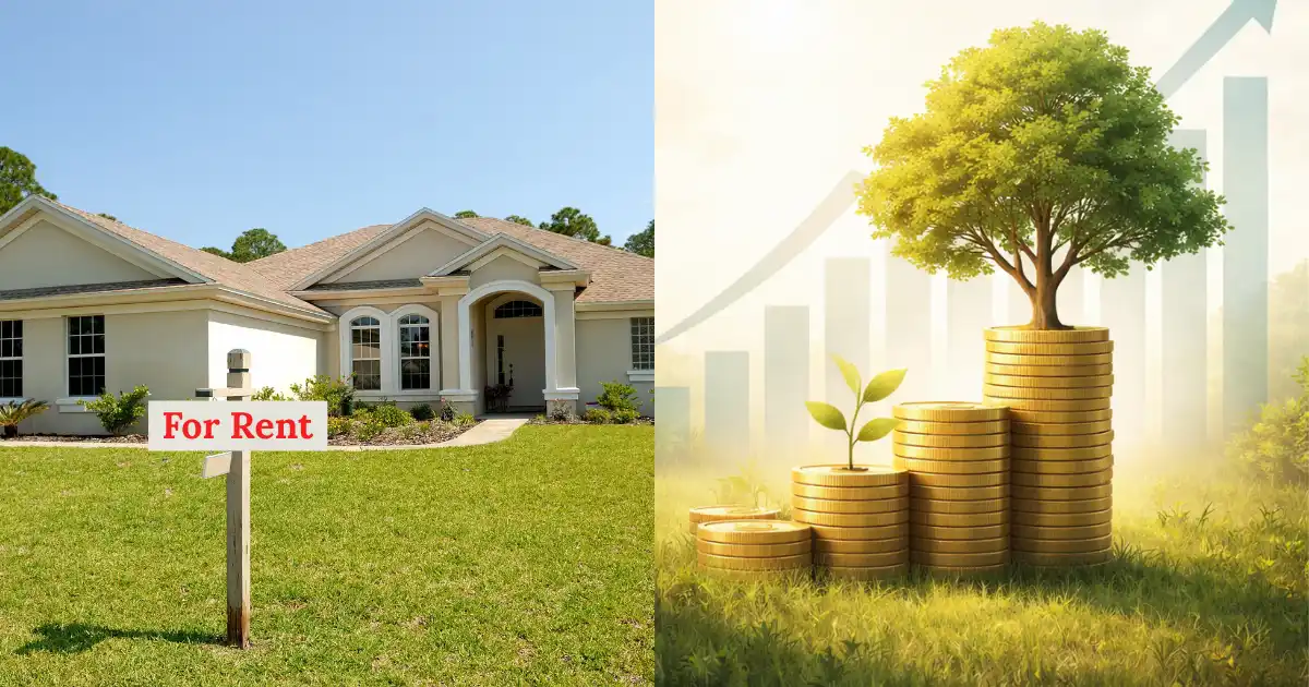 A house for rent and a symbolic money tree